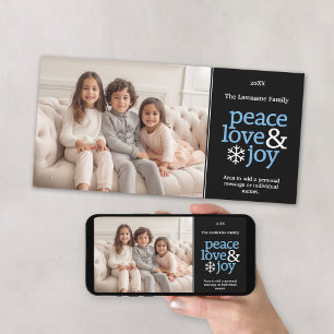 Peace Liebe and Joy - Einfaches Weihnachts-Foto Feiertagskarte