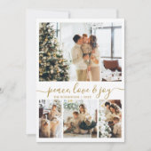 Peace Liebe and Joy Gold Script 4 Foto Weihnachten (Vorderseite)