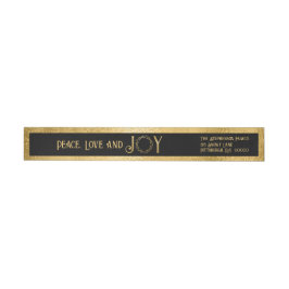Peace Liebe and Joy Imitats Gold Kranz - Schwarz