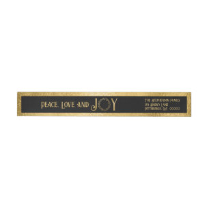 Peace Liebe and Joy Imitats Gold Kranz - Schwarz