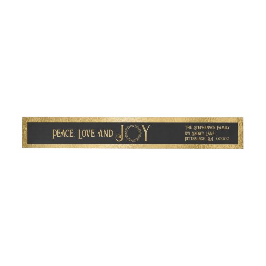Peace Liebe and Joy Imitats Gold Kranz - Schwarz (Person)