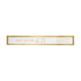 Peace Liebe and Joy Imitats Gold Kranz - White