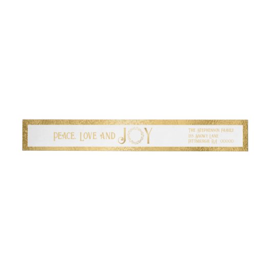 Peace Liebe and Joy Imitats Gold Kranz - White (Person)