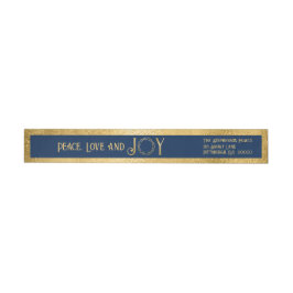 Peace Liebe and Joy Imitats Gold Wreath - Dunkelbl
