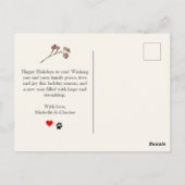 Peace Liebe and Joy Red Greenerity Pet Foto Postkarte (Rückseite)