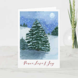 Peace Liebe and Joy Watercolor Weihnachtskarte Feiertagskarte