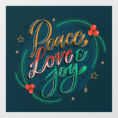 Peace Liebe and Joy Window Cloning Fensteraufkleber (Blatt)