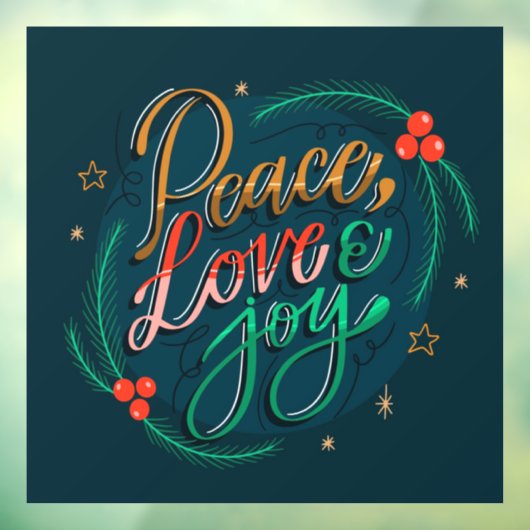 Peace Liebe and Joy Window Cloning Fensteraufkleber (Blatt 3)