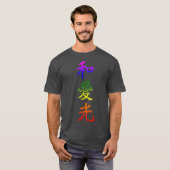 Peace Liebe and Light Kanji Symbol Japanisch T-Shirt (Vorne ganz)