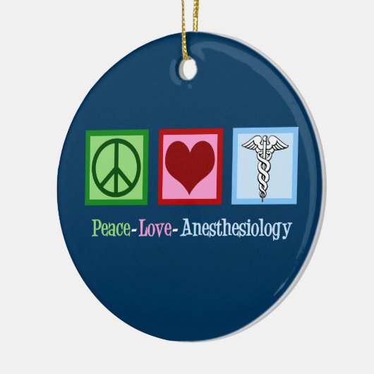 Peace Liebe Anesthesiology Blue Christmas Keramik Ornament (Links)