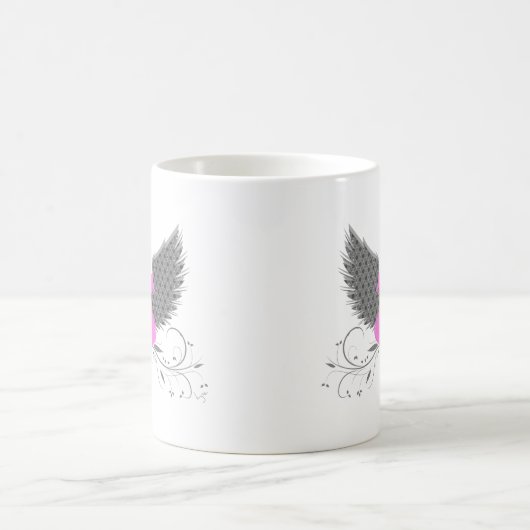 Peace Liebe Angel Wings Design Verwandlungstasse (Mittel)