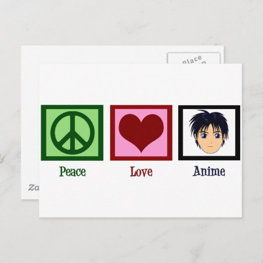 Peace Liebe Anime Postkarte (Vorne/Hinten)
