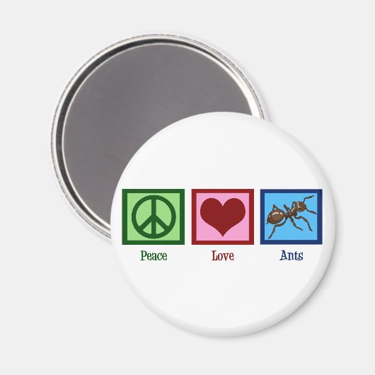 Peace Liebe Ants Magnet (Vorderseite/Rückseite)