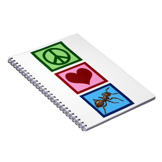Peace Liebe Ants Notizblock (Rechte Seite)