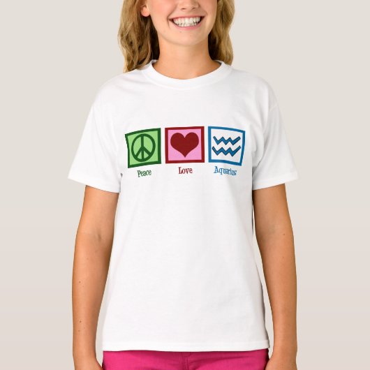 Peace Liebe Aquarius Girl T-Shirt (Vorderseite)