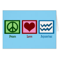 Peace Liebe Aquarius Niedliches Blaues Geburtstags