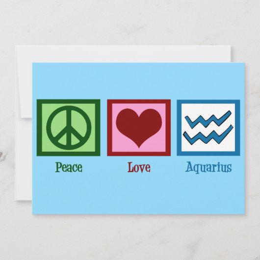 Peace Liebe Aquarius Signieren Niedlich Blue Birth (Vorderseite)