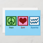 Peace Liebe Aquarius Signieren Niedlich Blue Birth (Vorne/Hinten)