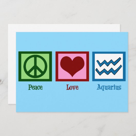 Peace Liebe Aquarius Signieren Niedlich Blue Birth (Vorne/Hinten)