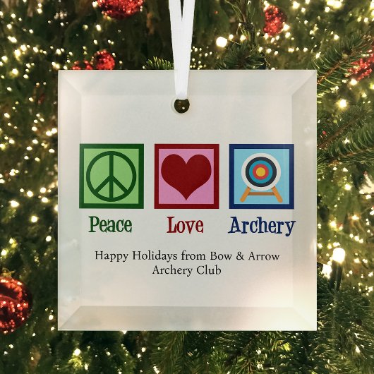 Peace Liebe Archery Custom Christmas Ornament Aus Glas