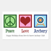 Peace Liebe Archery Custom Christmas Rechteckiger Aufkleber (Vorderseite)