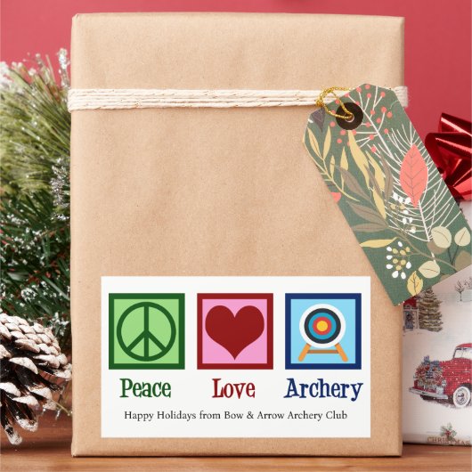 Peace Liebe Archery Custom Christmas Rechteckiger Aufkleber (Feiertag)