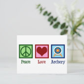 Peace Liebe Archery Niedlich Weihnachten Postkarte (Stehend Vorderseite)