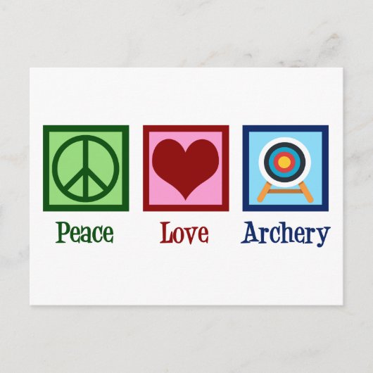 Peace Liebe Archery Niedlich Weihnachten Postkarte (Vorderseite)