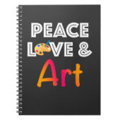 Peace Liebe & Art Design mit Painter-Palette Notizblock (Vorderseite)