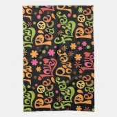 Peace Liebe Art Groovy Vibes Slogan Küchentuch (Vertikal)