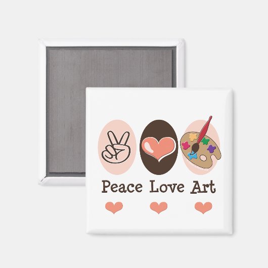 Peace Liebe Art Magnet (Vorderseite/Rückseite)