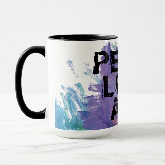 PEACE LIEBE ART + Malhintergrund | Tasse (Links)