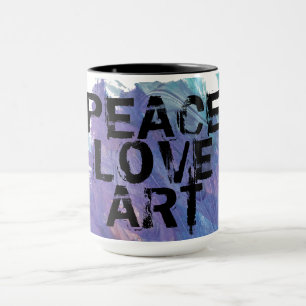 PEACE LIEBE ART + Malhintergrund Tasse