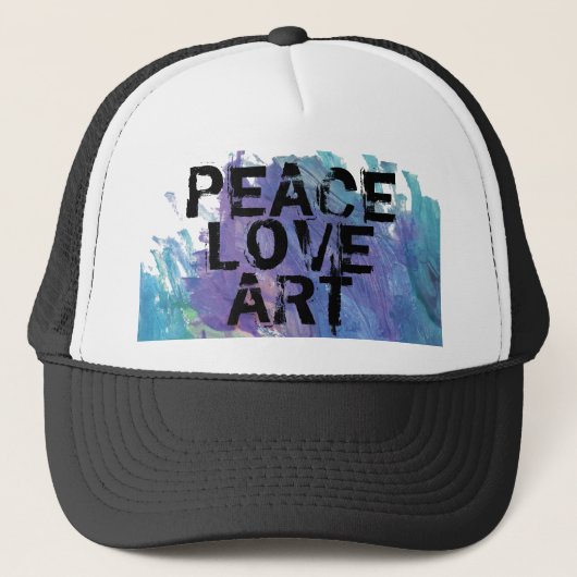 PEACE LIEBE ART + Malhintergrund | Truckerkappe (Vorderseite)