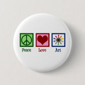 Peace Liebe Art Teacher Niedlich Paintbrush Button (Vorderseite)
