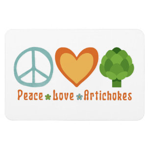 Peace Liebe Artichokes Vegan Veggie Hippie Feinsch Magnet