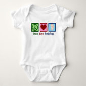Peace Liebe Audiology Niedlich Audiologe Baby Strampler (Vorderseite)