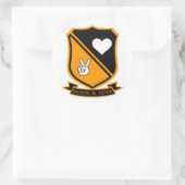 "Peace & Liebe"-Aufkleber Runder Aufkleber (Tasche)