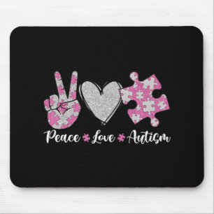 Peace Liebe Autismus Autismus Aufklärung Monat Rät Mousepad