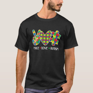 Peace Liebe Autismus Awareness Month Akzeptanzpuzz T-Shirt