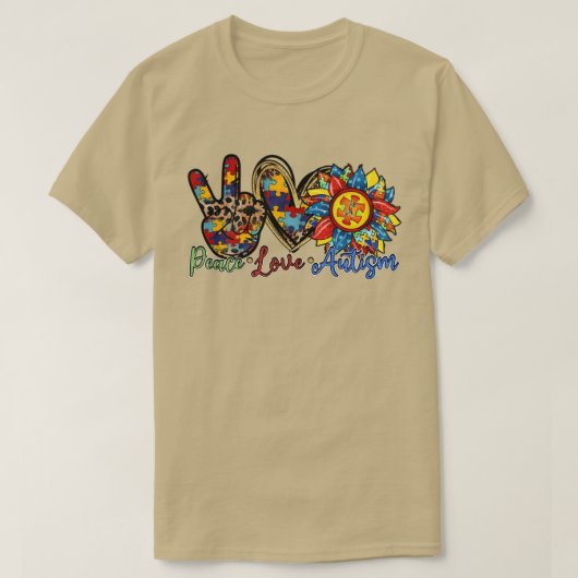 Peace Liebe Autismus Bewusstsein Pop Es Fidget Toy T-Shirt (Design vorne)
