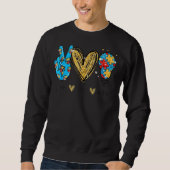 Peace Liebe Autismus Cooles Bewusstsein Asd Hippie Sweatshirt (Vorderseite)