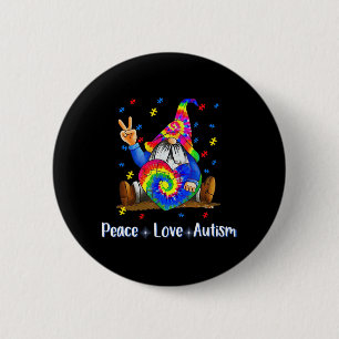 Peace Liebe Autismus Gnome Autismus Gefärbte Krawa Button