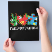 Peace Liebe Autismus Puzzle Ribbon Autismus Bewuss Flyer (Hand)
