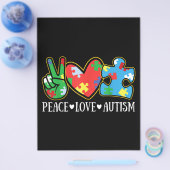 Peace Liebe Autismus Puzzle Ribbon Autismus Bewuss Flyer (Einzeln)