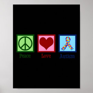 Peace Liebe Autismus Rätsel Bewusstsein Autisten M Poster