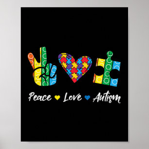 Peace Liebe Autismus Rätsel Bewusstsein Autisten M Poster