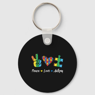 Peace Liebe Autismus Rätsel Bewusstsein Autisten M Schlüsselanhänger