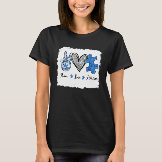 Peace Liebe Autismus T-Shirt Plus Größe (Vorderseite)