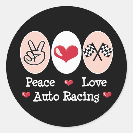 Peace Liebe Auto Racing Checkered Flag Stickers (Vorderseite)